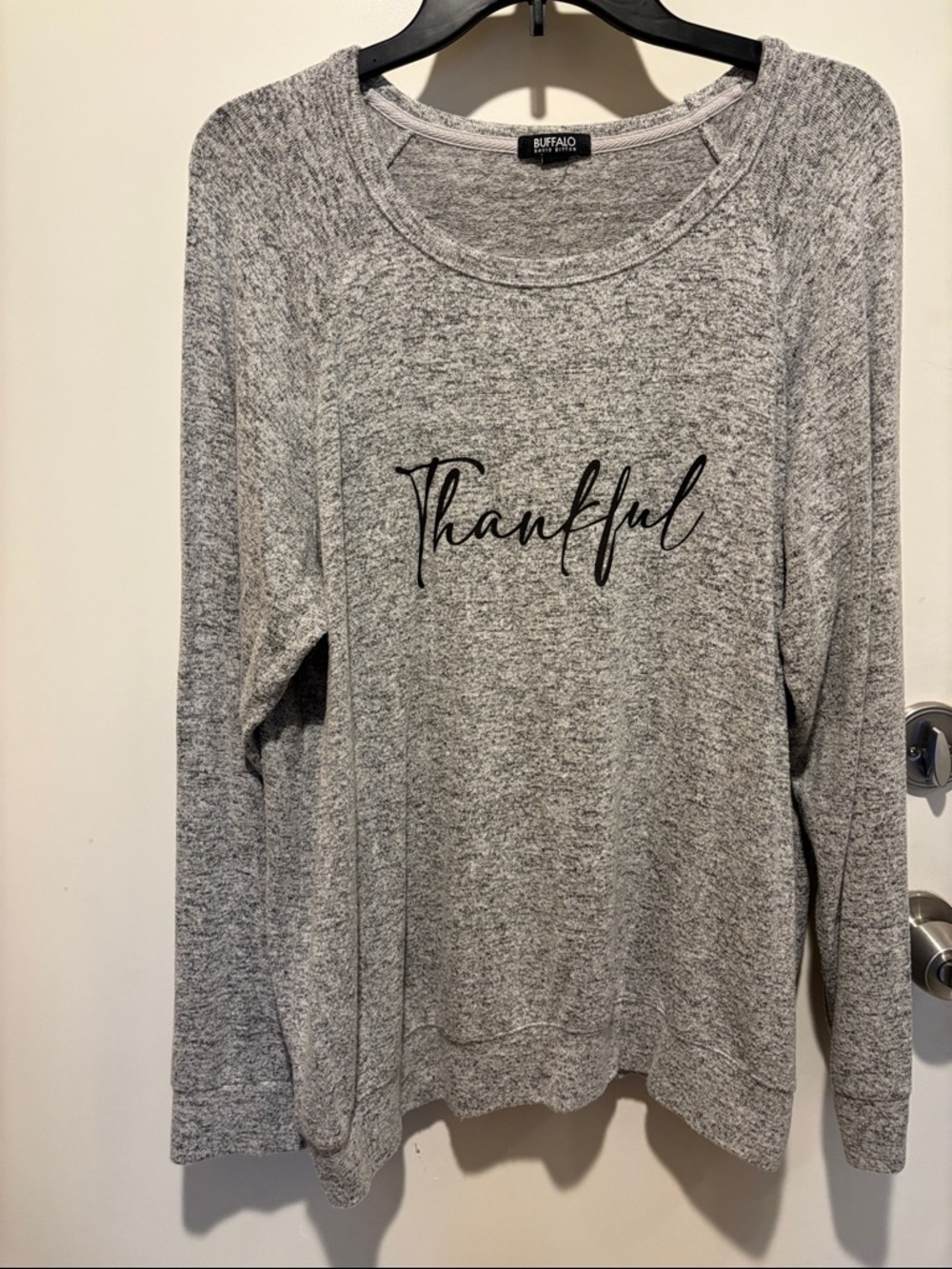 Buffalo David Bitton Light Grey Crewneck Knit Top